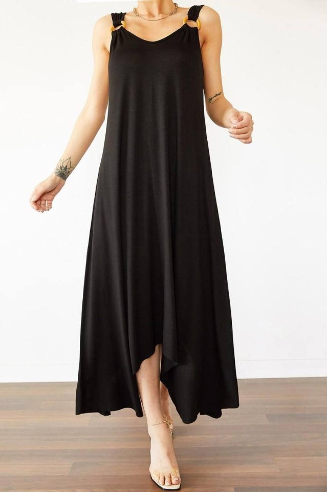 Girince 191485 Women's V-Neck Strappy Maxi Dress
