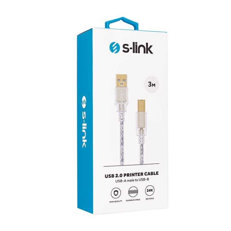 S-Link SL-U2003 CAB Кабель USB 2.0 для принтера, 3 м
