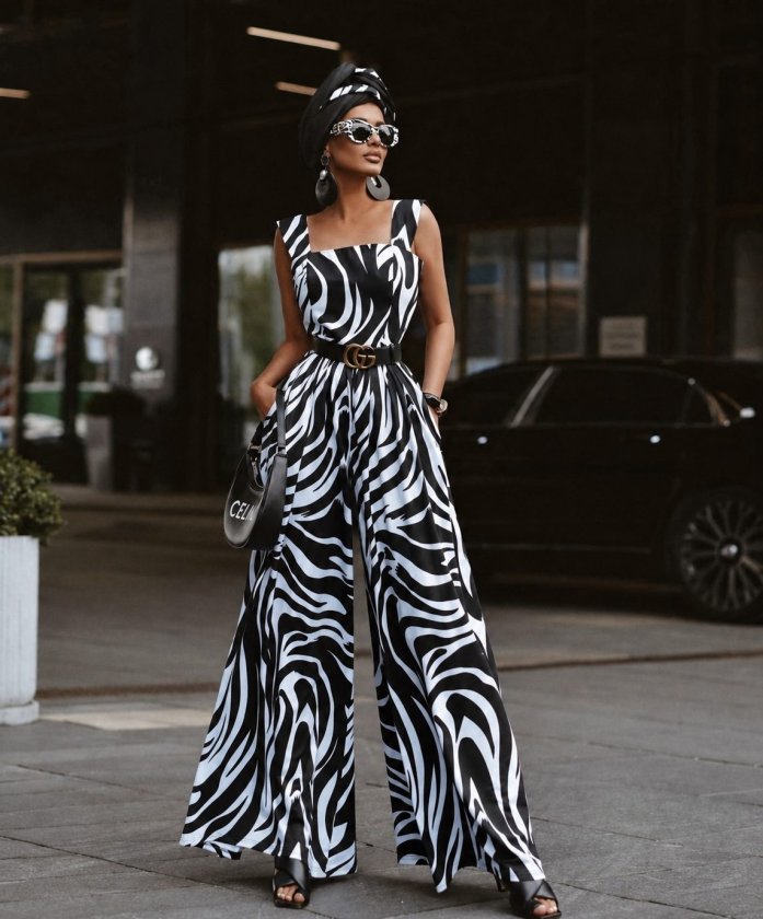 Girince 191193 Women's Printed Long Jumpsuit