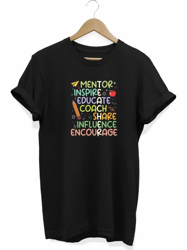 Girince 191127 Black 24 November Teachers' Day Oversize Crew Neck T-Shirt