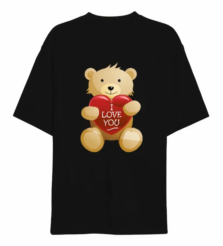Girince 191098 Black Oversized Crew Neck T-Shirt