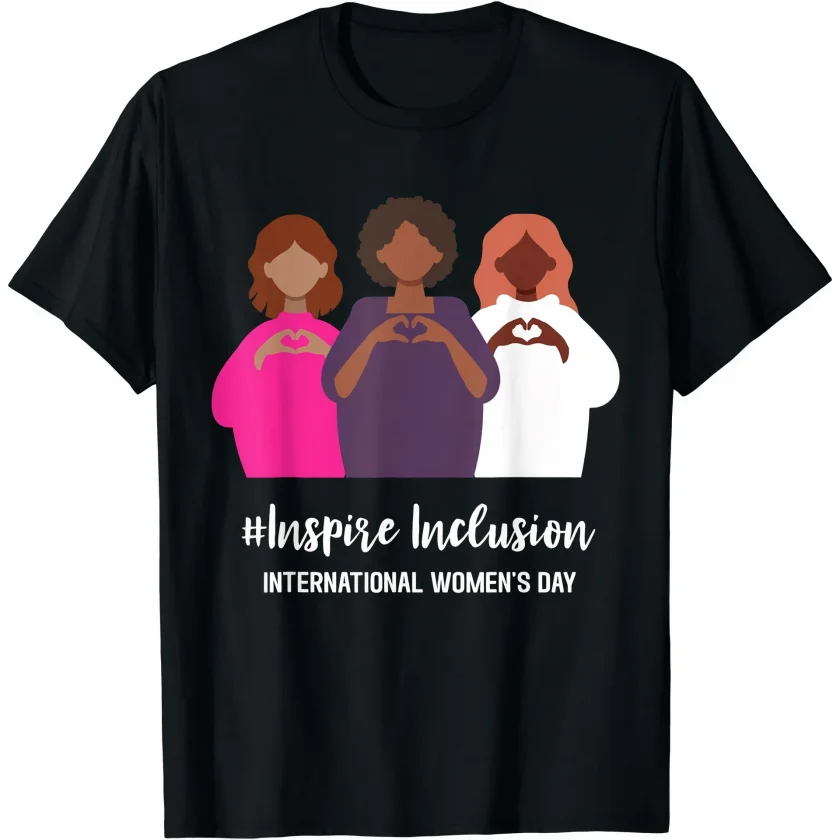 Girince 191096 International Women's Day Printed Oversized T-Shirt - Black