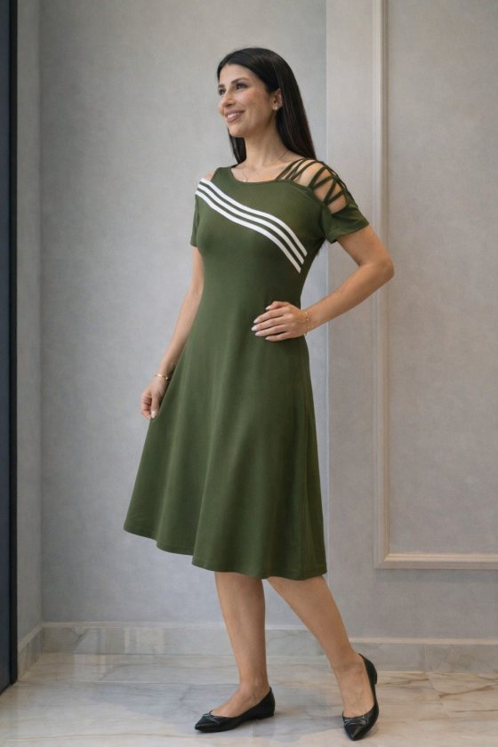 Girince 191063 Women's Short-Sleeve Midi Dress