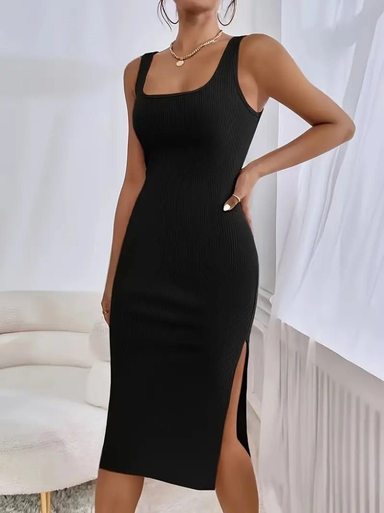 Girince 190968 Women's Strappy Square-Neck Midi Dress