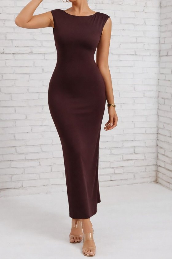 Girince 190772 Women's Short-Sleeve Long Scuba Dress
