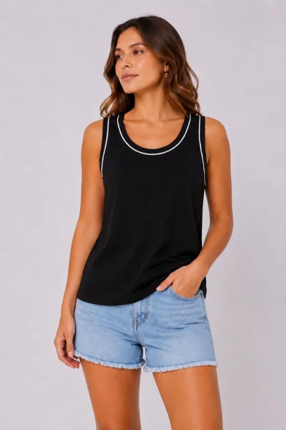 Girince 190655 Black Sleeveless Sports Tank Top