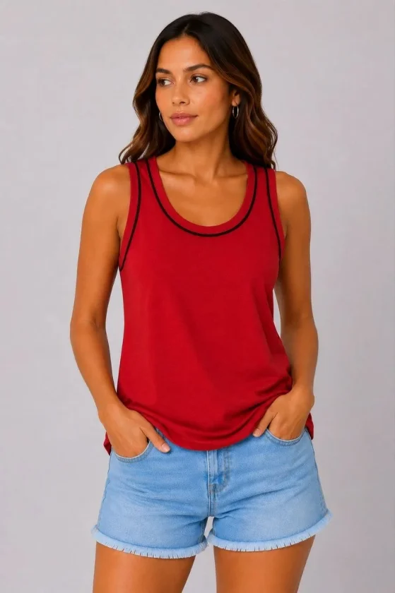 Girince 190651 Red Sleeveless Racerback-Style Tank Top
