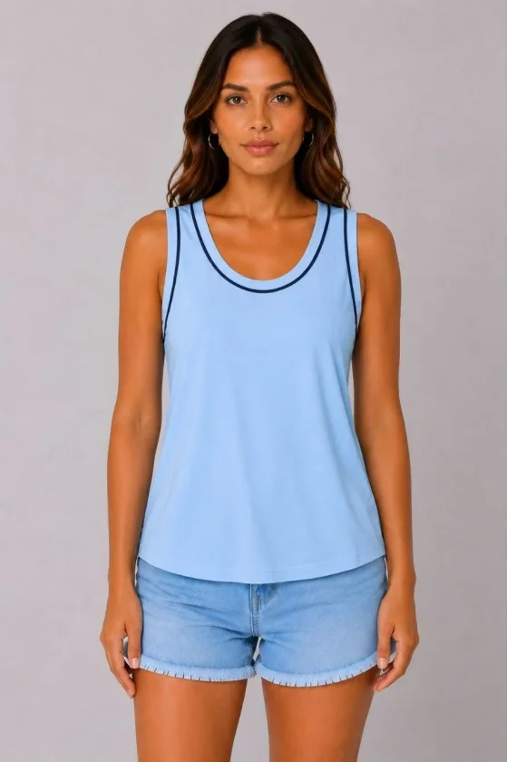 Girince 190650 Light Blue Sleeveless Sports Tank Top