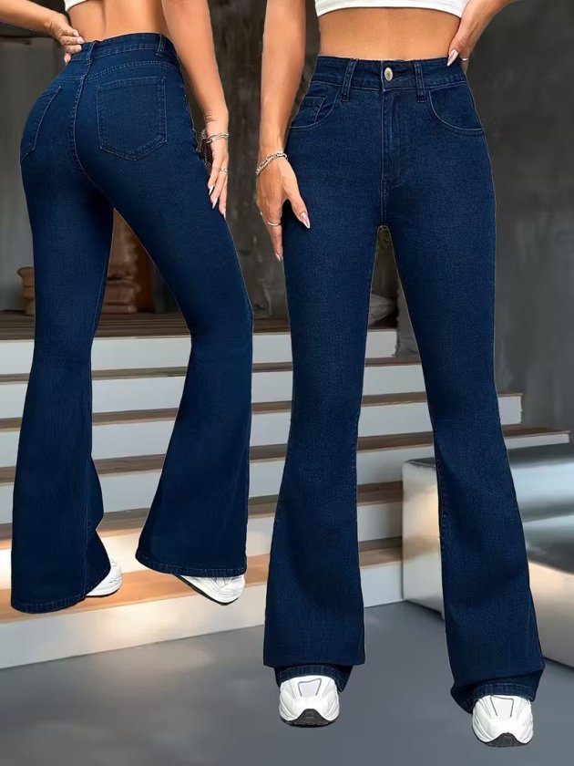 Girince 190629 Women's High-Waist Flared Jeans