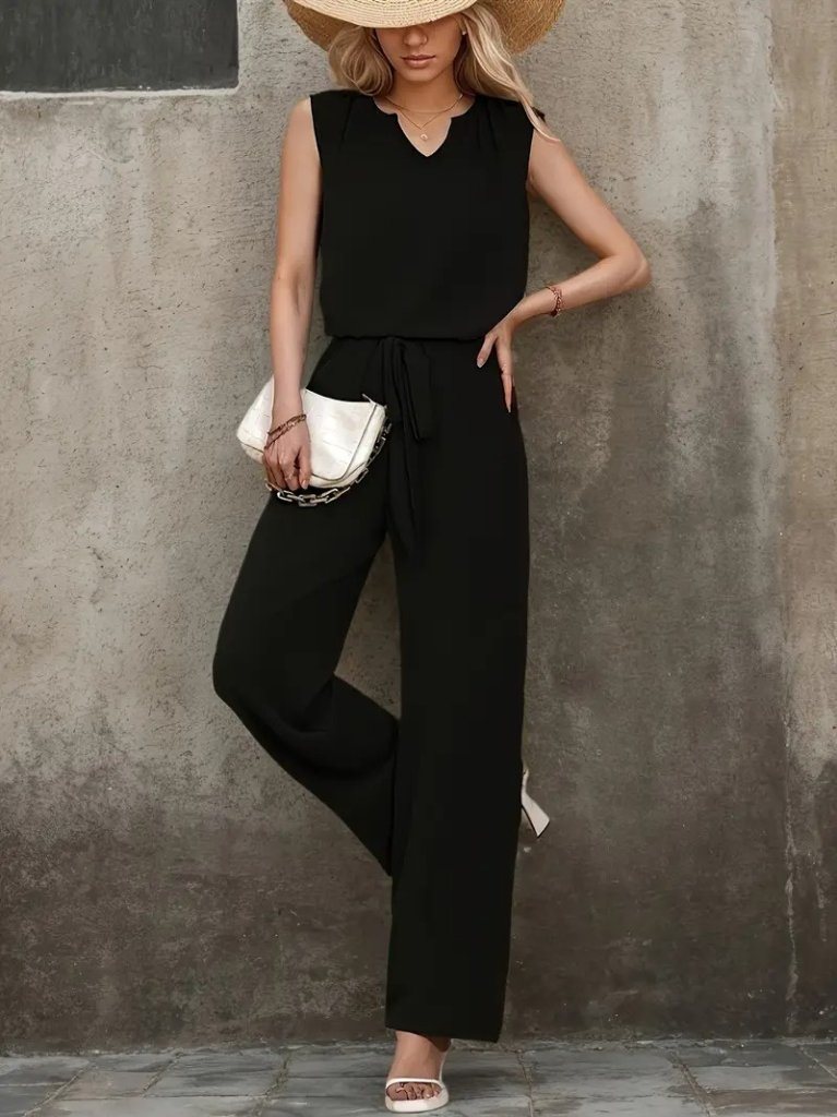 Girince 190450 Women's Sleeveless V-Neck Blouse and Trousers Set