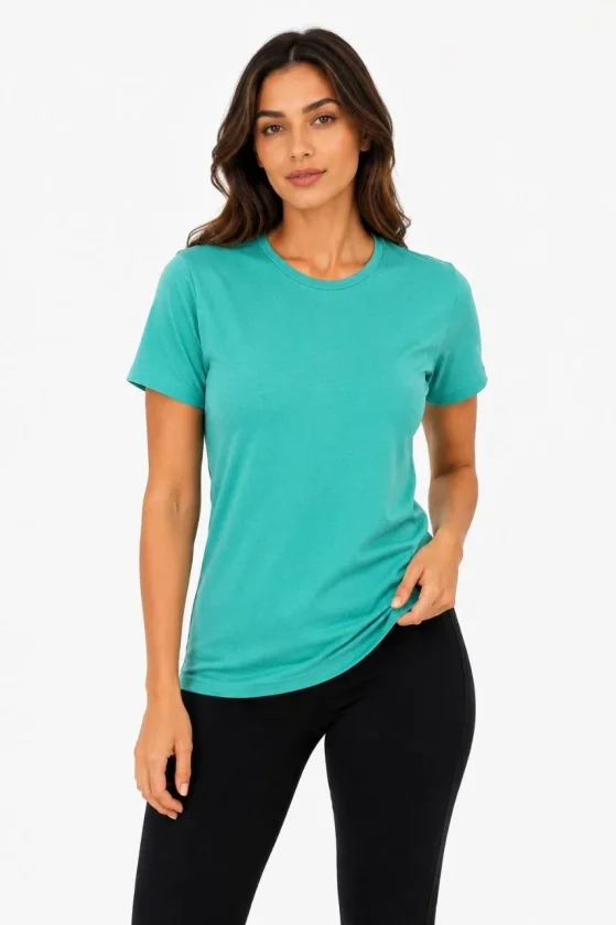 Girince 190073 Sea Green Crew Neck Slim Fit T-Shirt