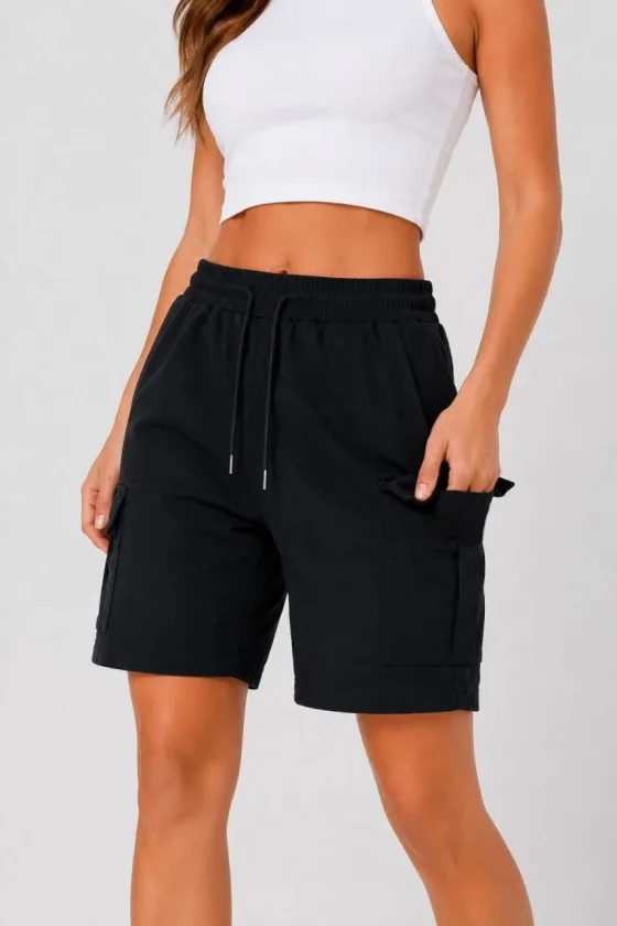 Girince 190064 Black Women's Cargo Shorts