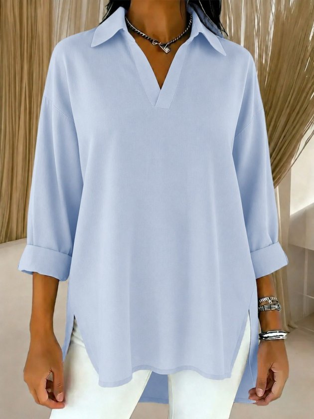 Girince 189607 Women's Collared Three-Quarter Sleeve Shirt