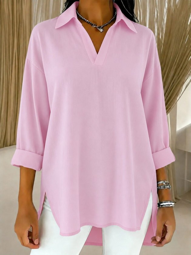 Girince 189606 Women's Collared Three-Quarter Sleeve Shirt