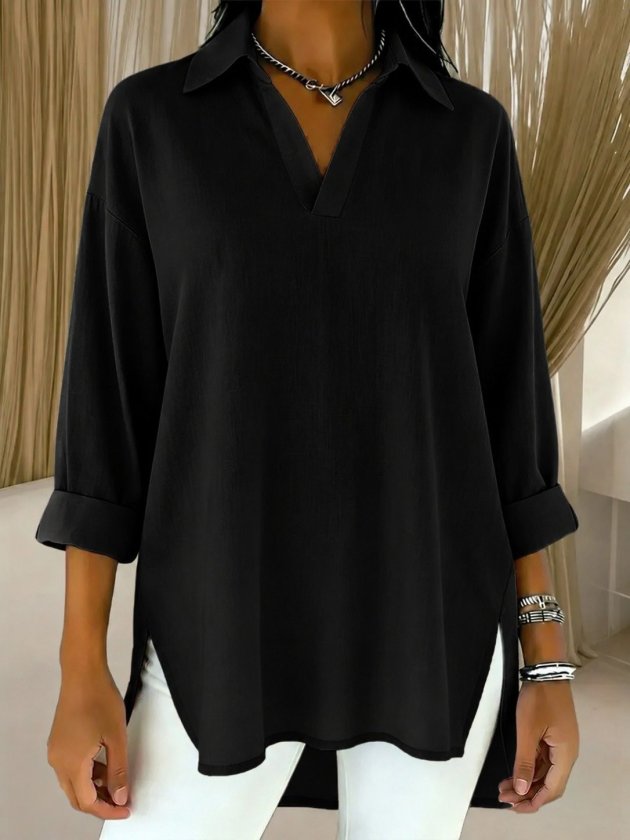 Girince 189605 Women's Collared Three-Quarter Sleeve Shirt