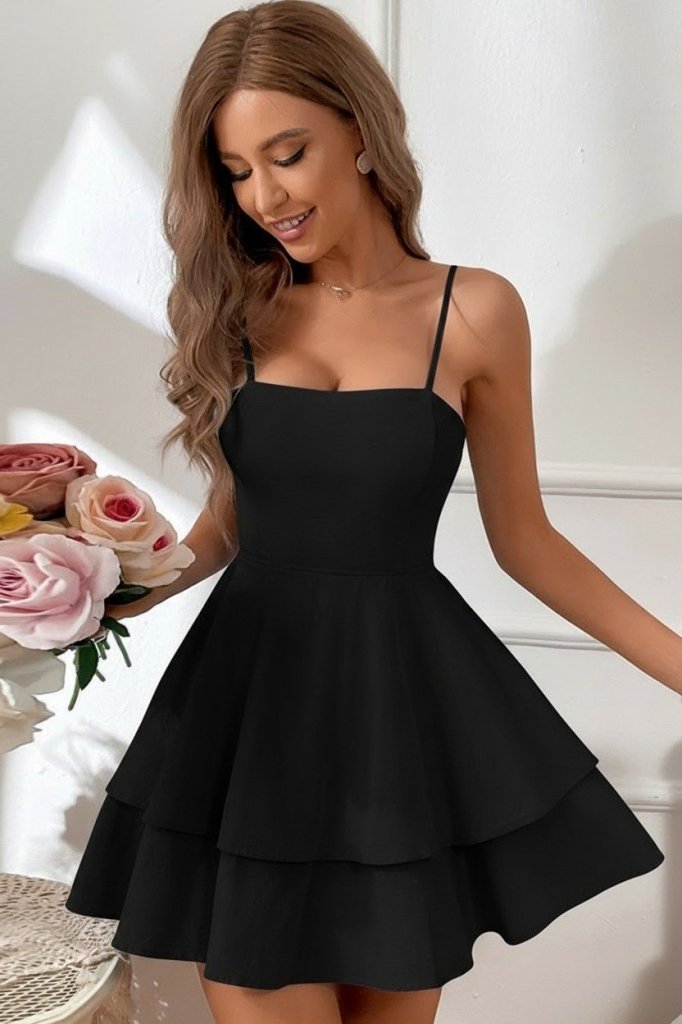 Girince 188707 Women's Spaghetti-Strap Ruffle Dress