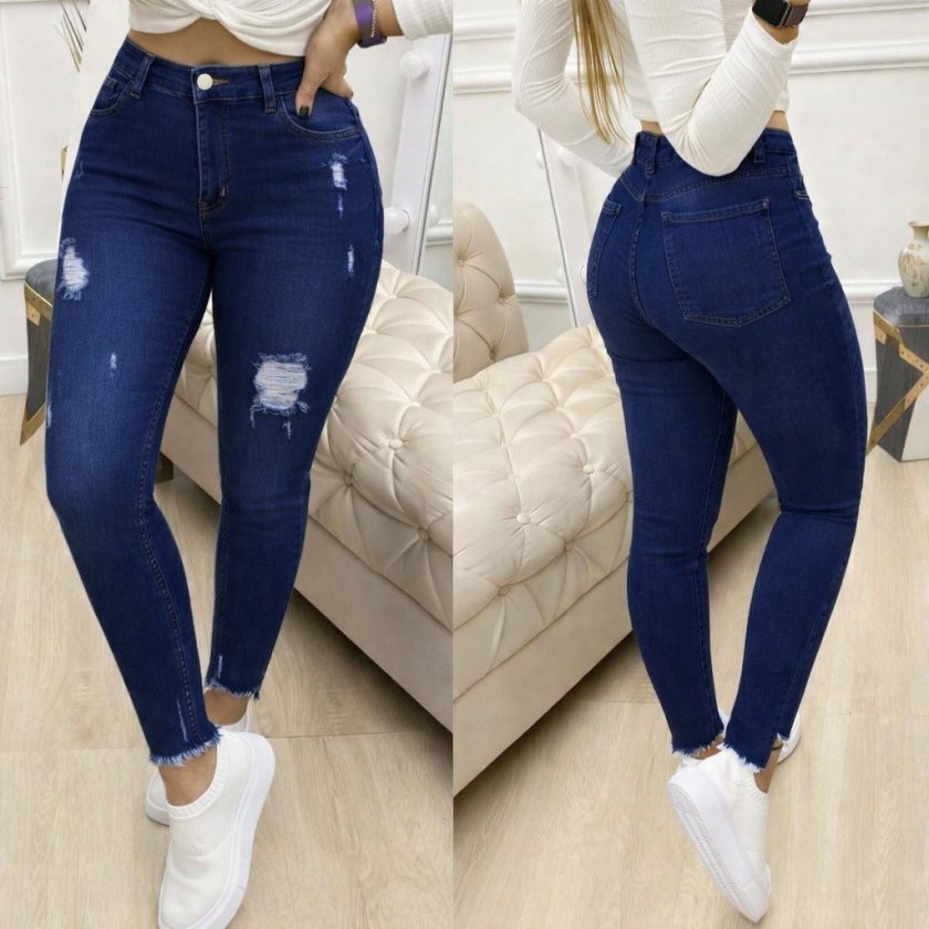 Girince 187959 Women's High-Waisted Distressed Skinny Jeans
