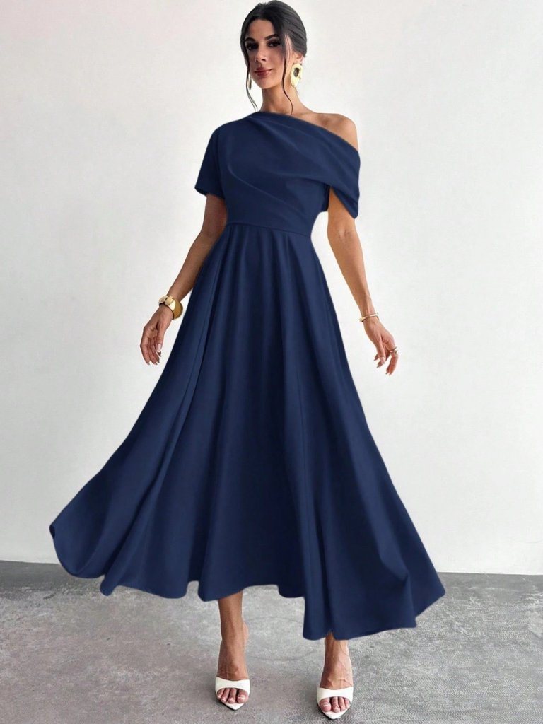 Girince 186943 Women's Off-Shoulder Short-Sleeve Long Dress