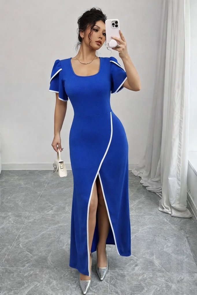 Girince 186052 Women's Short-Sleeve Crepe Dress