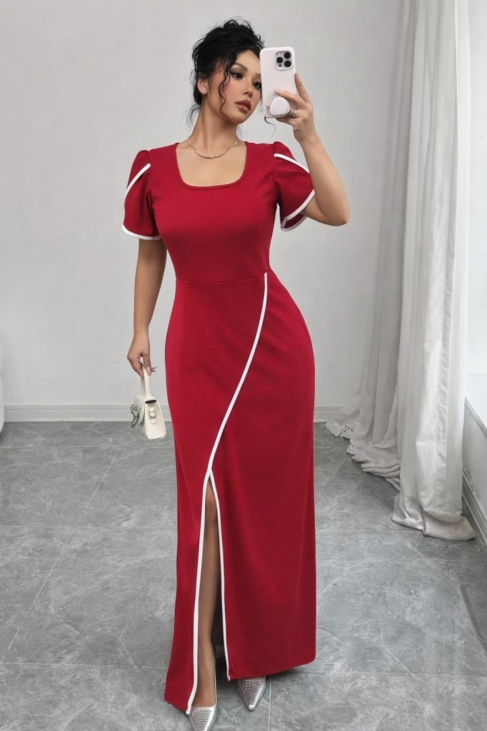 Girince 186051 Women's Short-Sleeve Crepe Dress