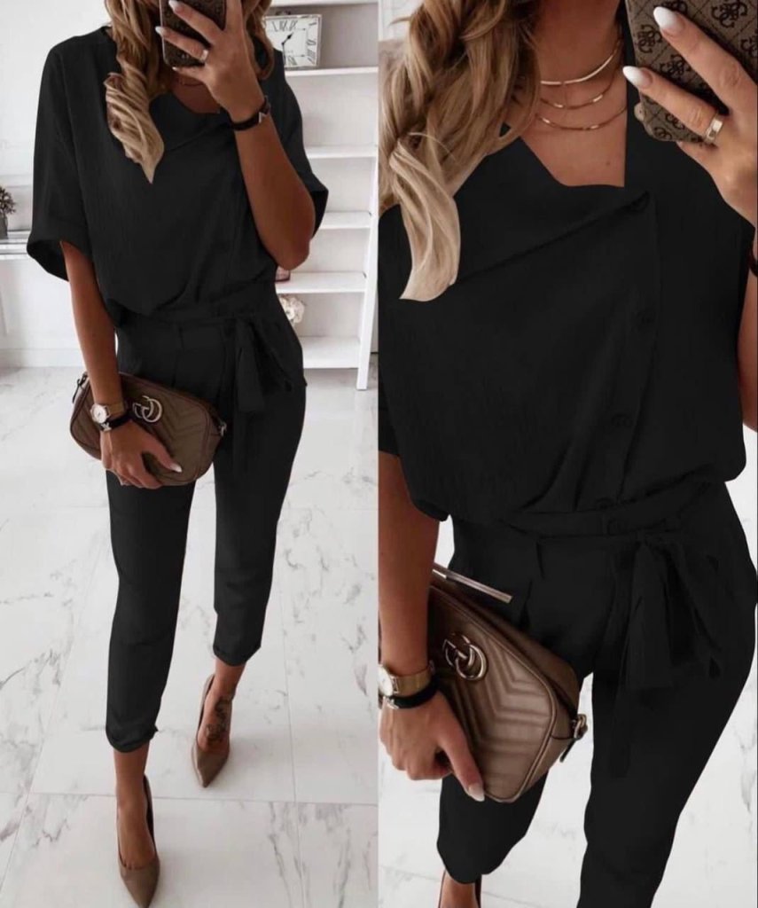 Girince 185808 Women's Short-Sleeve Blouse and Trousers Set