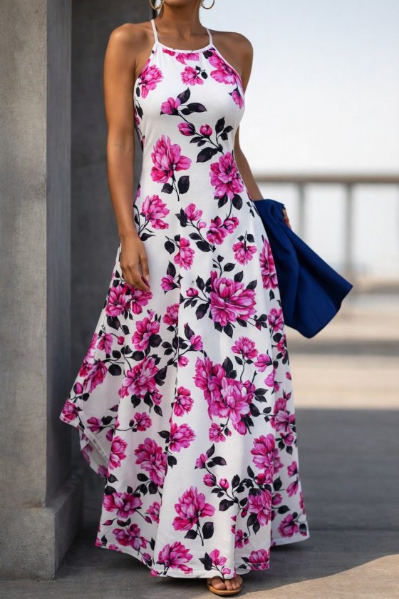 Girince 185760 Women’s Floral Print Long Dress