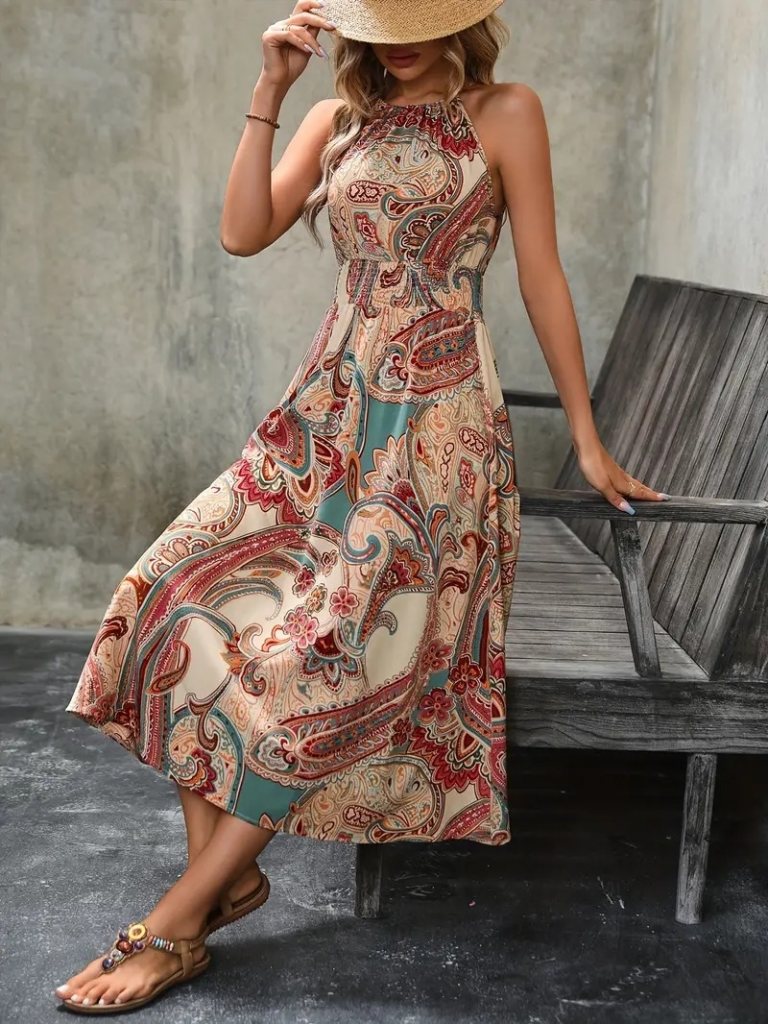 Girince 185698 Sleeveless Halter-Neck Long Dress