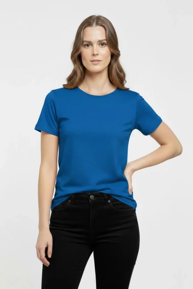 Girince 184440 Индиго, футболка с круглым вырезом Slim Fit