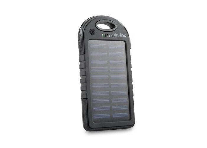 S-Link IPS-905 4000mAh — внешний аккумулятор с солнечной зарядкой, серый