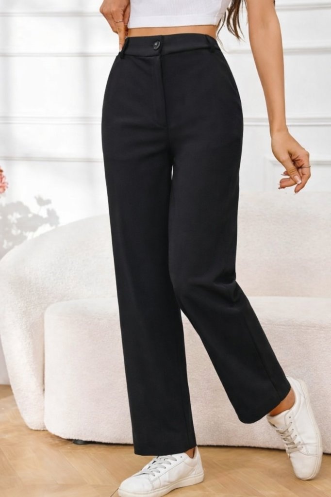 Girince 181187 Women's High-Waisted Crepe Trousers