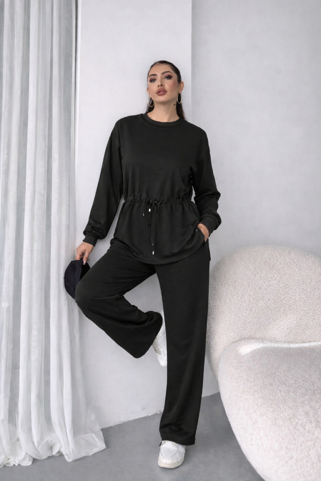 Girince 179922 Women's Long-Sleeve Blouse and Trousers Set