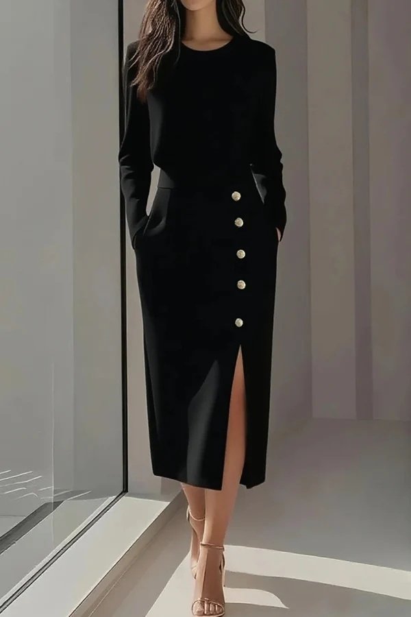 Girince 179884 Women's Long-Sleeve Midi Dress