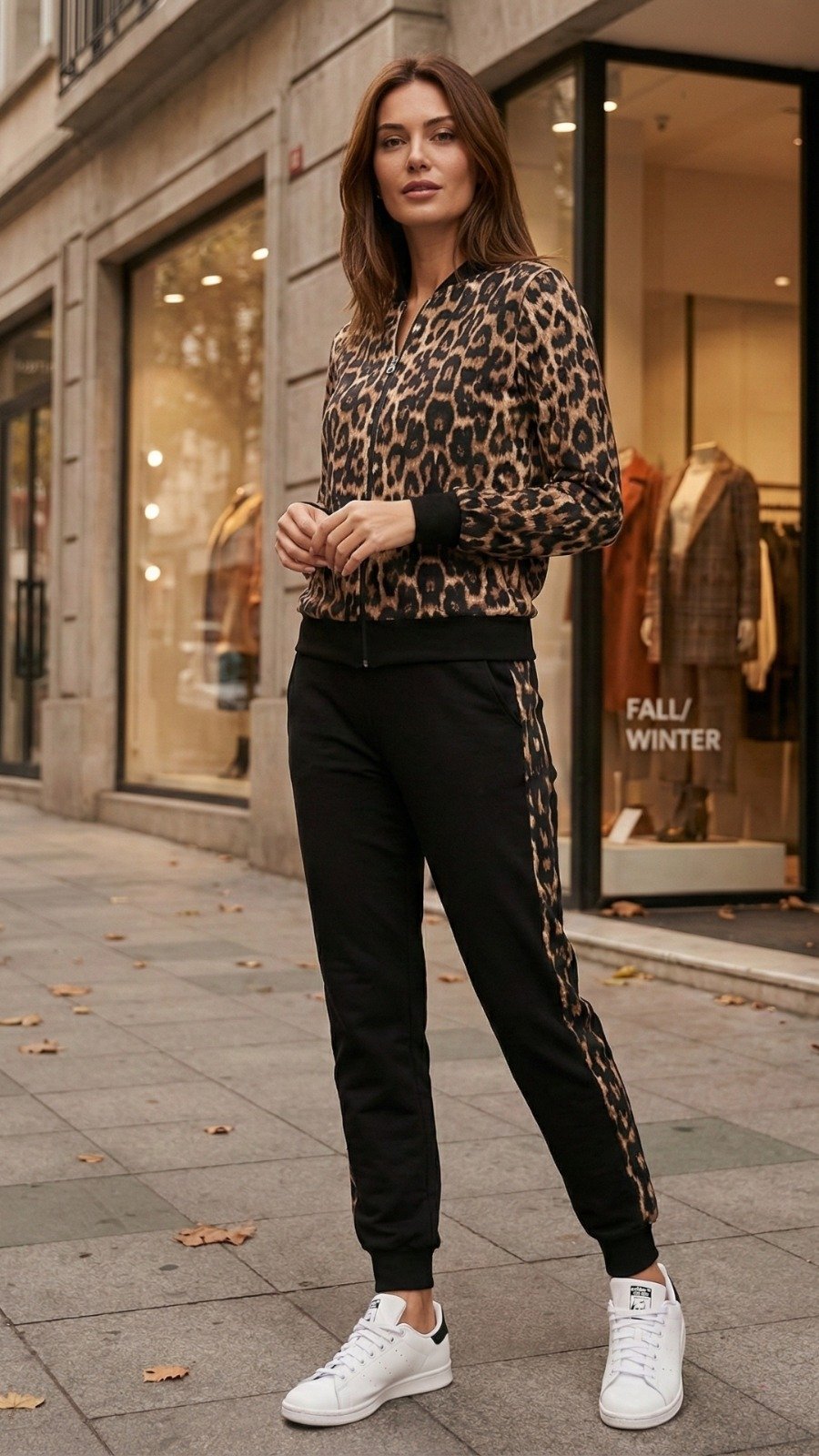 Girince 179739 Women's Leopard-Detail Co-ord Set