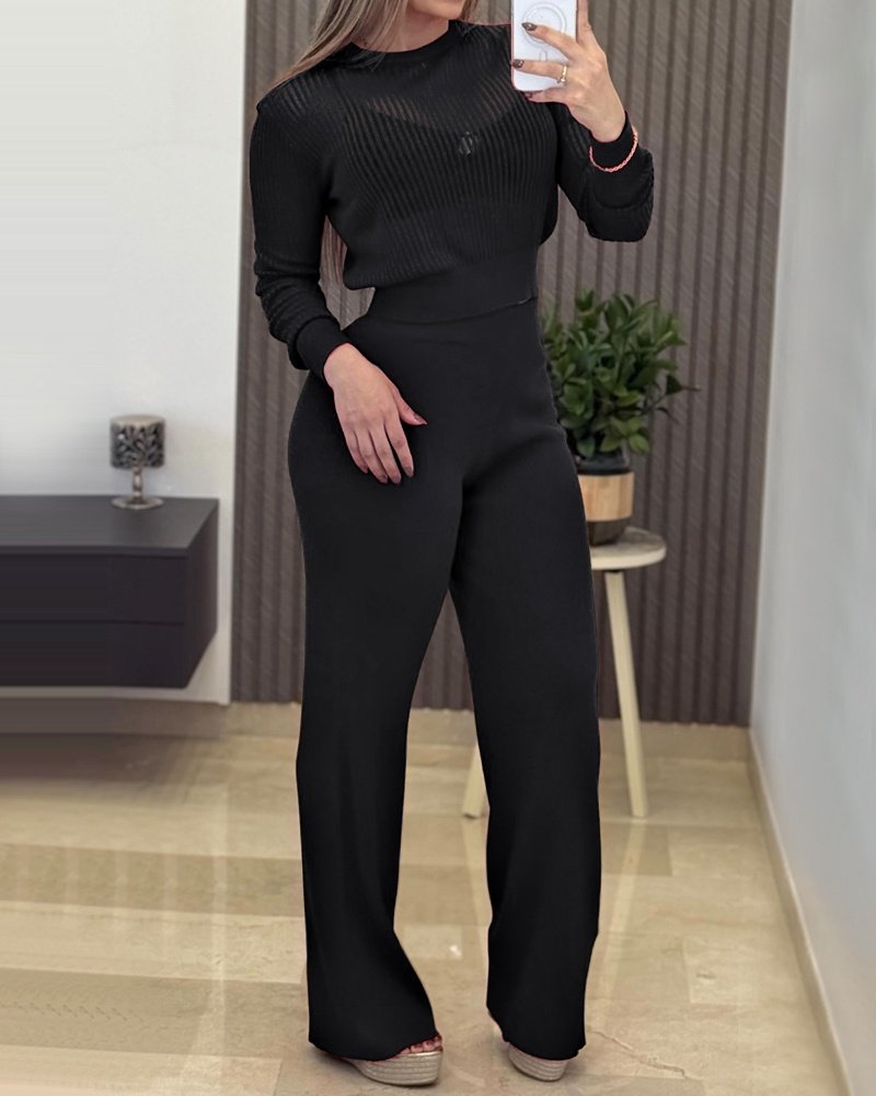 Girince 179078 Women's Knitted Top and Trousers Set