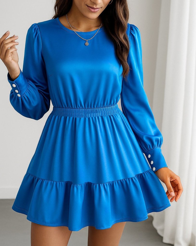 Girince 179076 Long-Sleeve Ruffle Dress
