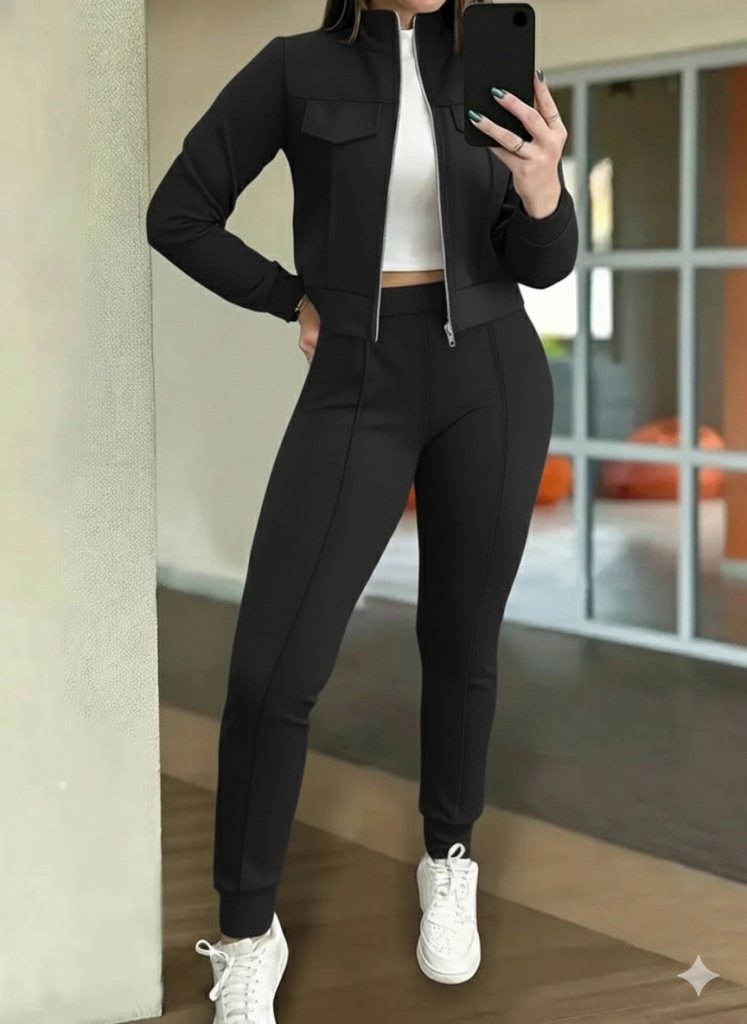 Girince 178749 Women's Zip-Front Jacket and Trousers Set