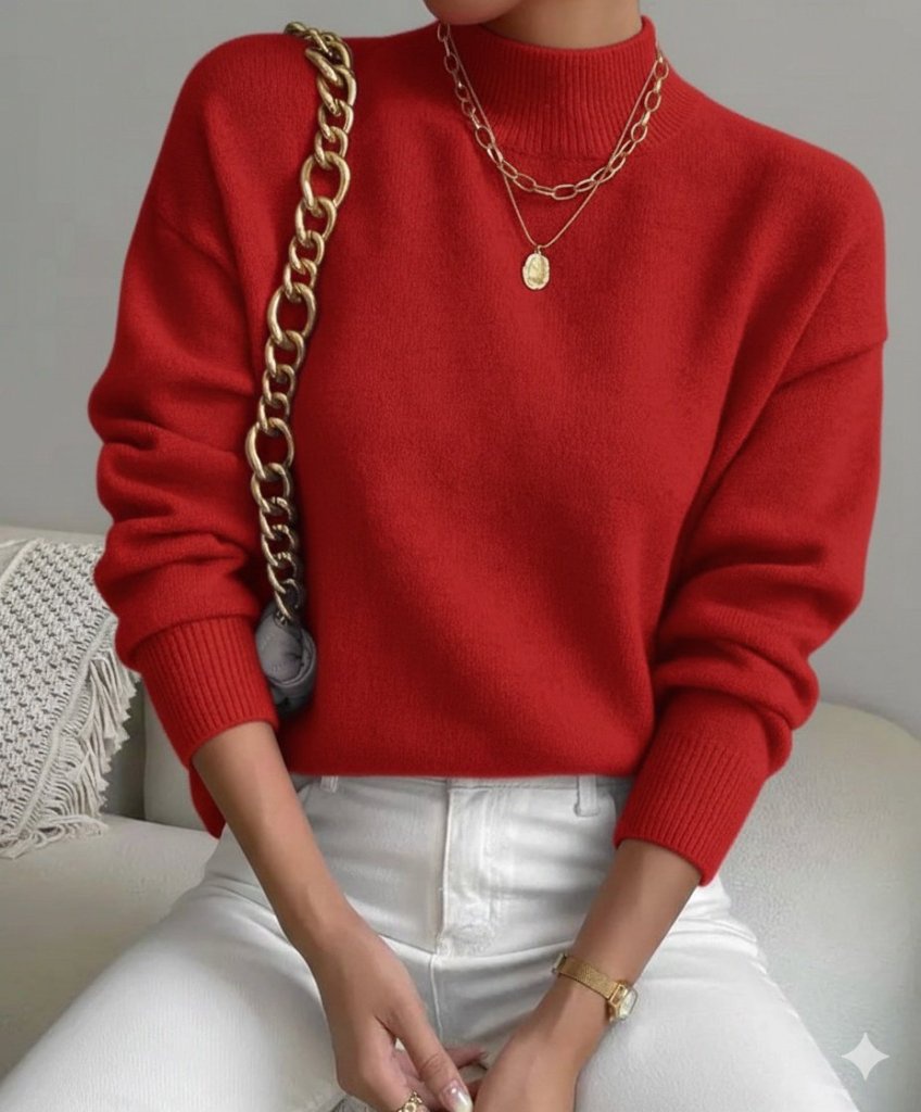 Girince 178568 Women's Long-Sleeve Turtleneck Knit Blouse
