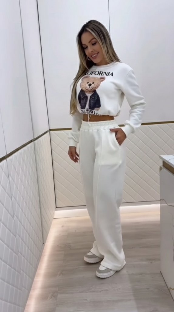 Girince 178567 Women's Long-Sleeve Printed Top and Trousers Set