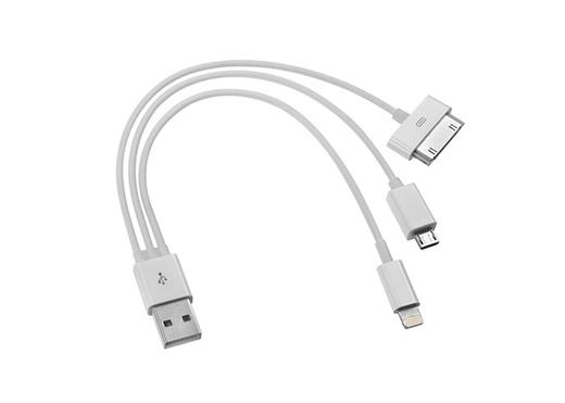 S-Link SL-IP550 USB to iPhone 4/5G + Micro 5pin Samsung Tablet Adapter Cable, White