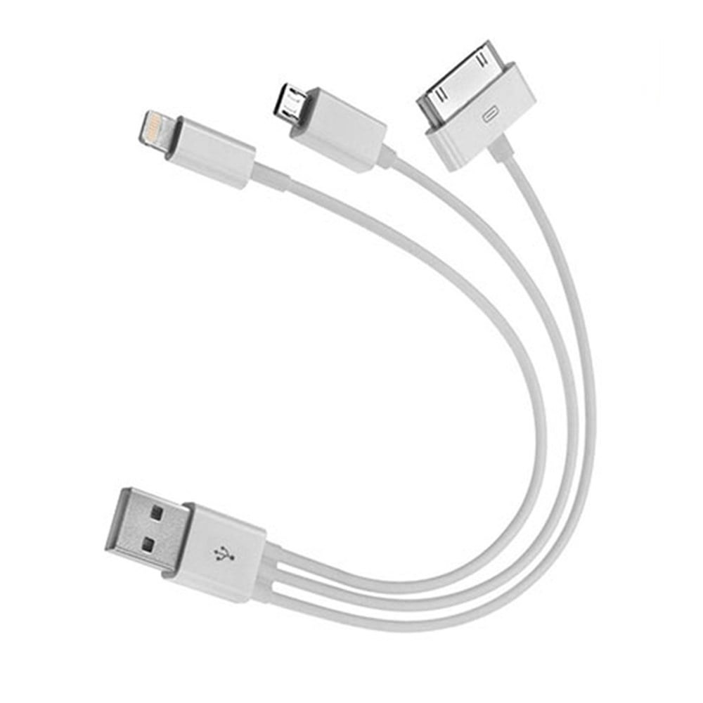 S-Link SL-IP550 USB to iPhone 4/5G + Micro 5pin Samsung Tablet Adapter Cable, White