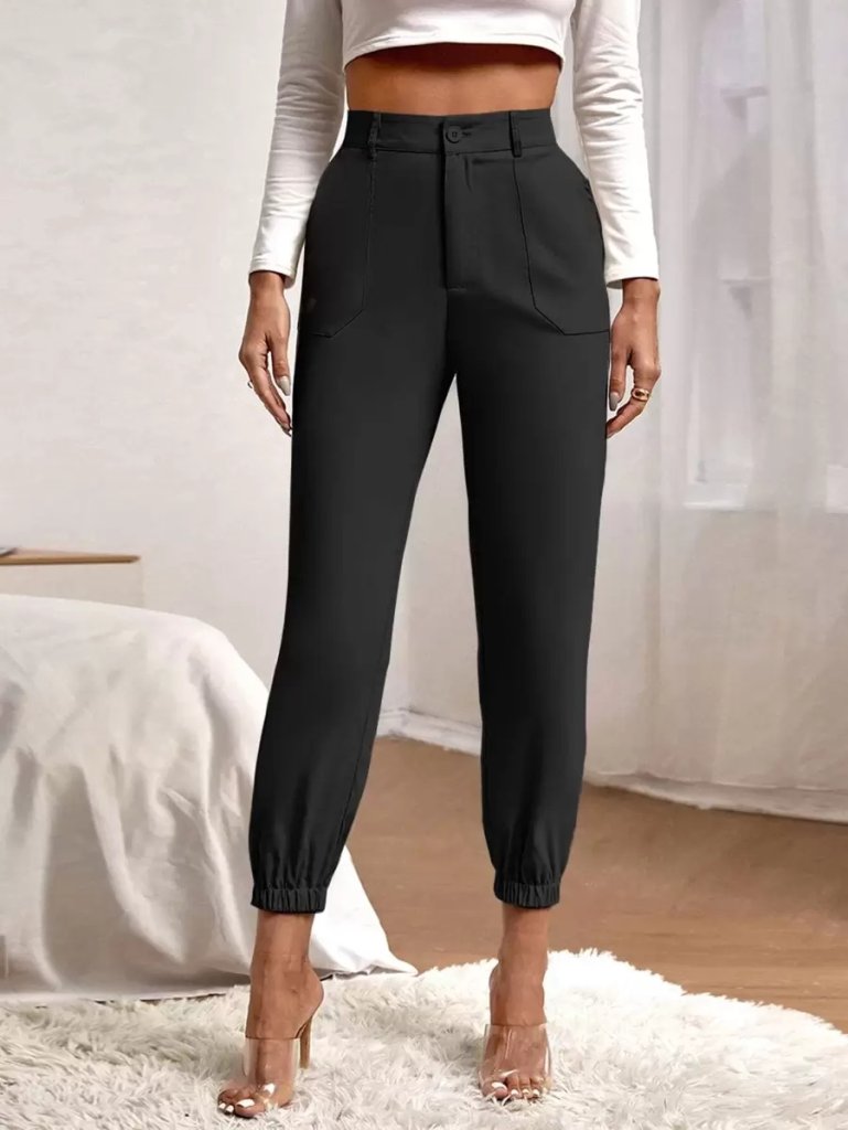 Girince 175411 Women's High-Waist Trousers with Pockets