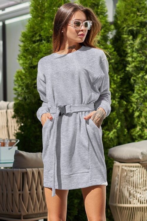 Girince 174909 Women's Long-Sleeve Belted Dress