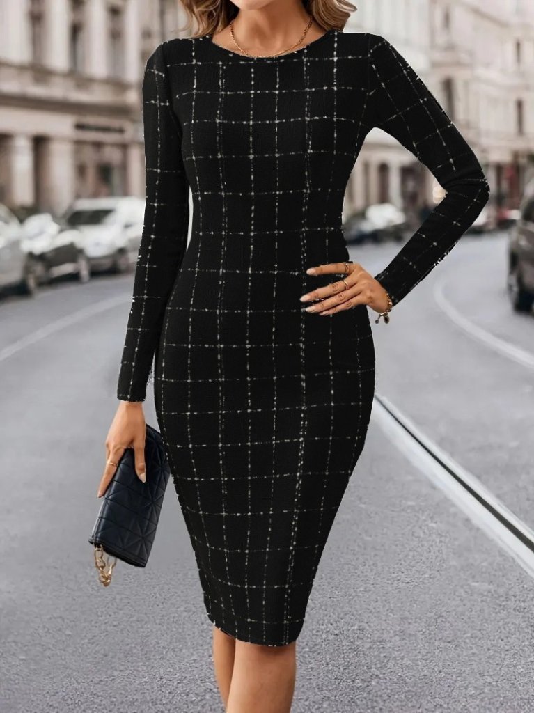 Girince 174631 Women's Long-Sleeve Round-Neck Mini Dress