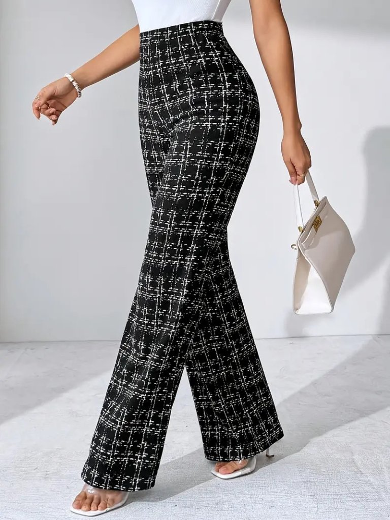 Girince 174561 Women's High-Waisted Wide-Leg Woven Trousers