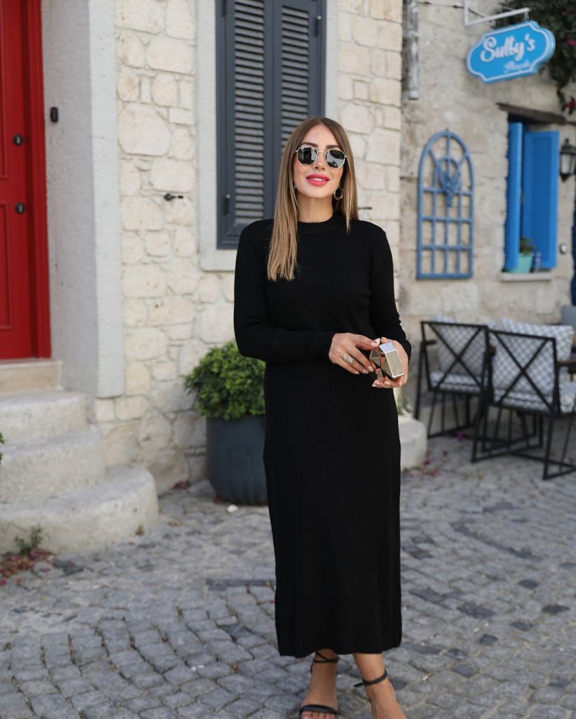 Girince 174559 Women's Long-Sleeve Midi Knit Dress
