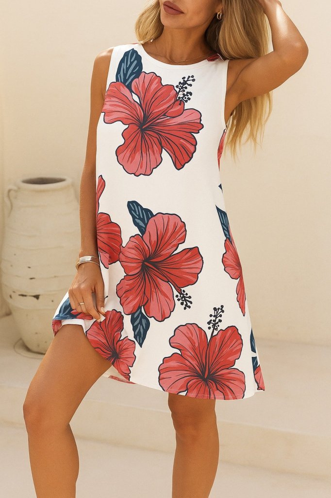 Girince 164603 Women's Sleeveless Floral Dress