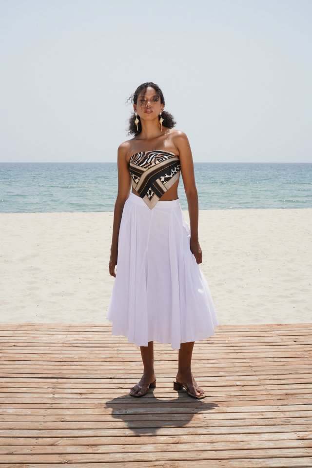 Girince 163930 Stitch-Detail Maxi Skirt