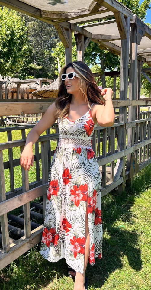 Girince 163660 Women's Floral Print Maxi Dress