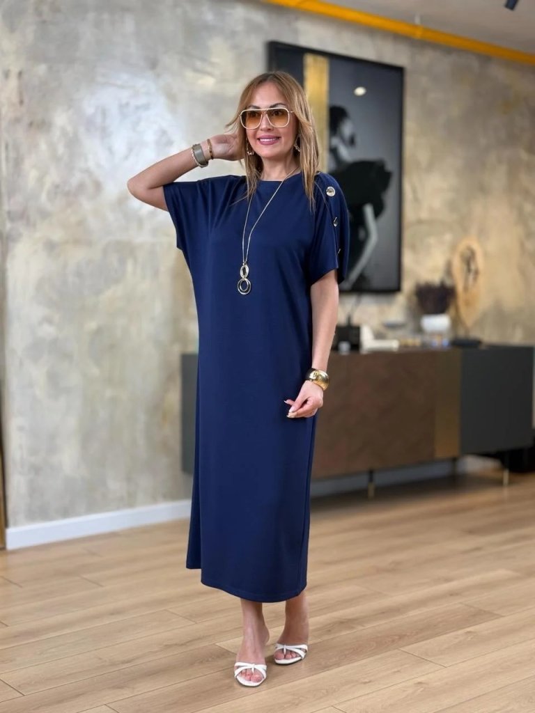 Girince 163500 Women's Short-Sleeve Long Dress