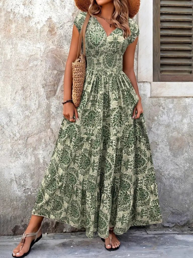 Girince 161312 Women's Short-Sleeve Wrap-Neck Dress